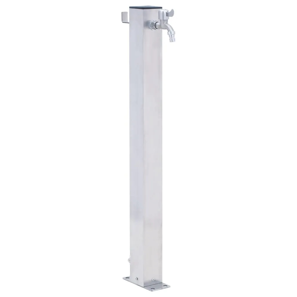 vidaXL Colonna d'Acqua da Giardino 40 cm Acciaio Inox Quadrato