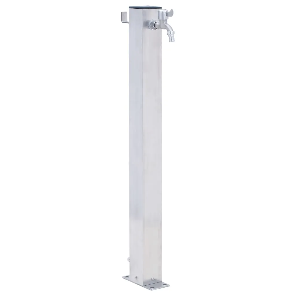 vidaXL Colonna d'Acqua da Giardino 60 cm Acciaio Inox Quadrato