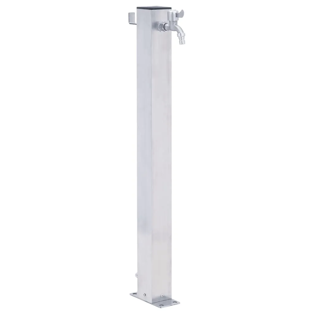 vidaXL Colonna d'Acqua da Giardino 100 cm Acciaio Inox Quadrato