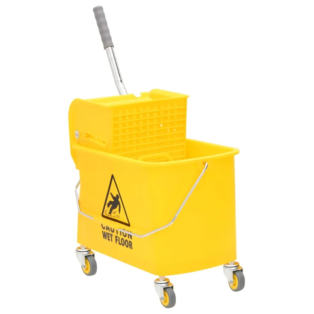 vidaXL Secchio Mocio con Strizzatoio e Ruote Giallo 20 L Polipropilene