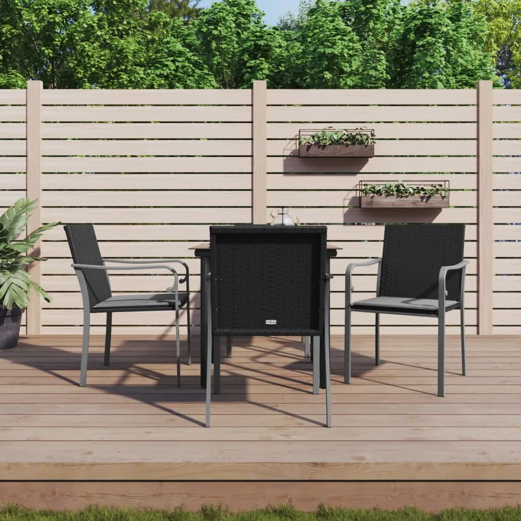 vidaXL Set Pranzo da Giardino 5pz con Cuscini in Polyrattan e Acciaio