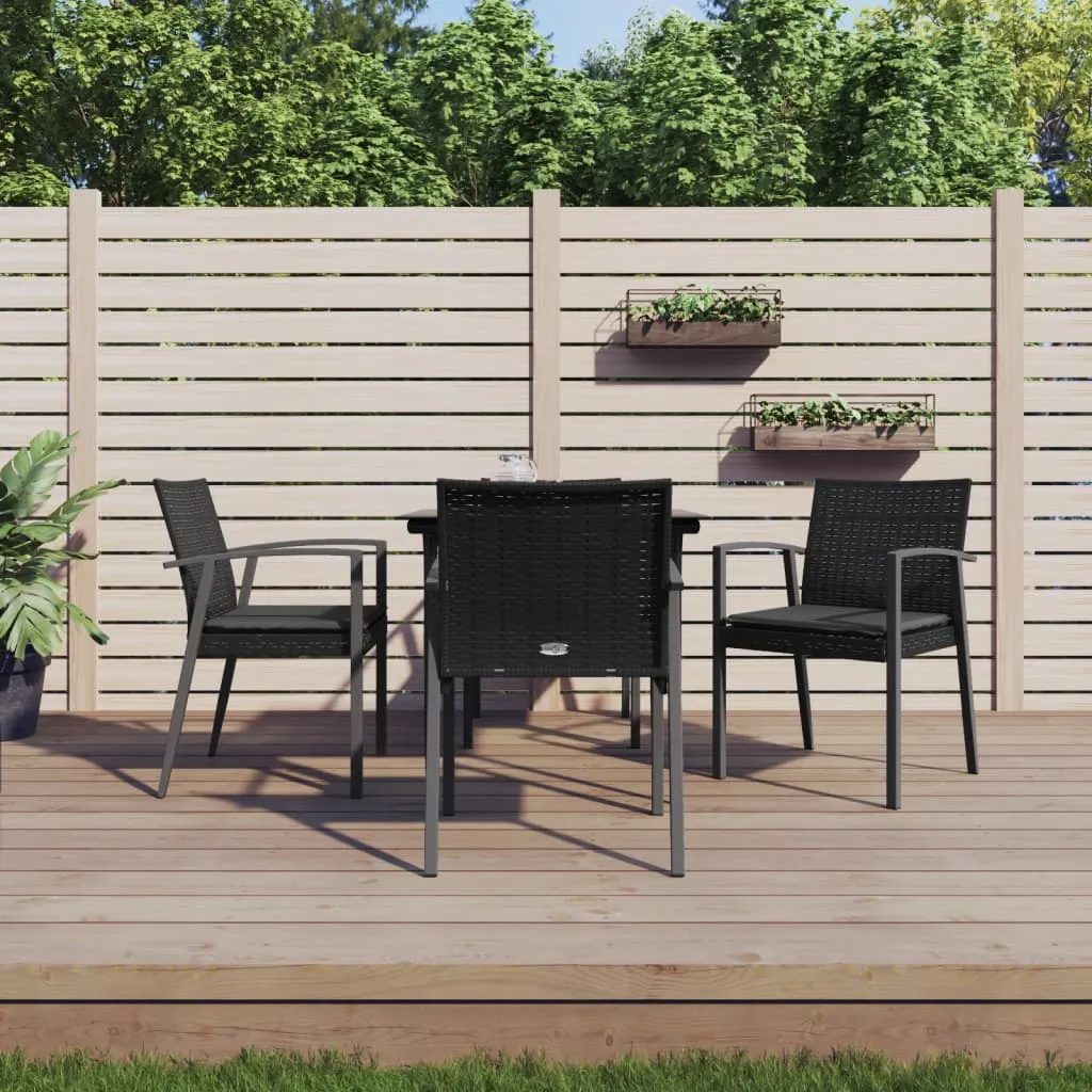 vidaXL Set Pranzo da Giardino 5pz con Cuscini in Polyrattan e Acciaio