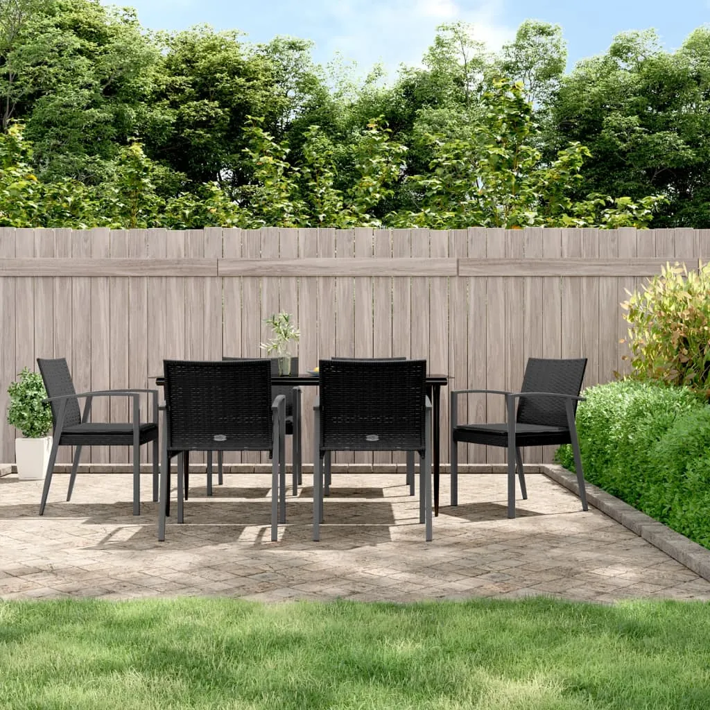 vidaXL Set Pranzo da Giardino 7 pz con Cuscini in Polyrattan e Acciaio