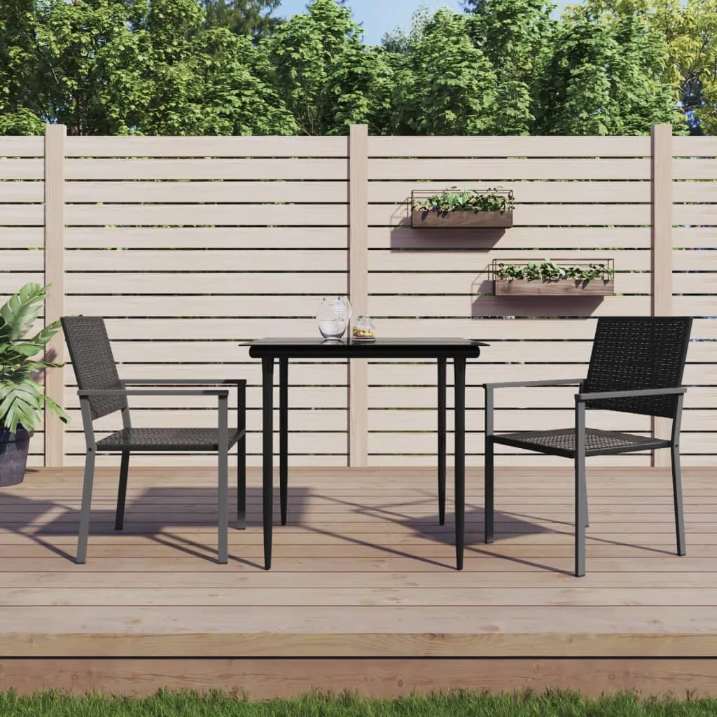 vidaXL Set da Pranzo da Giardino 3 pz in Polyrattan e Acciaio