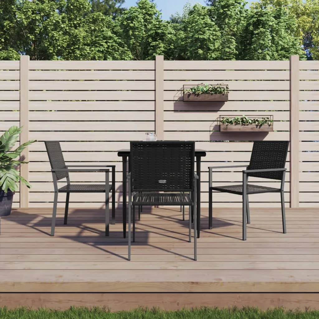 vidaXL Set da Pranzo da Giardino 5 pz in Polyrattan e Acciaio