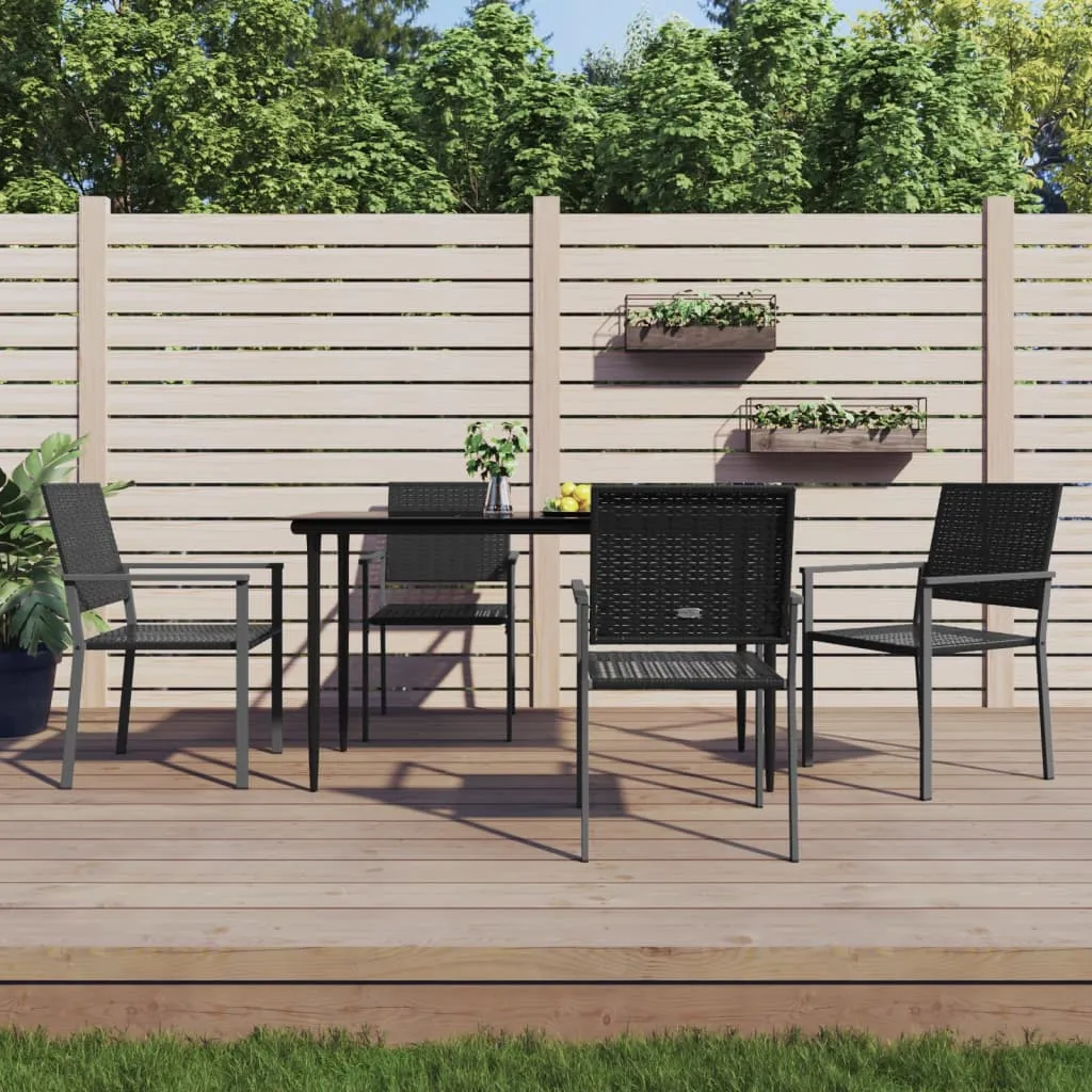 vidaXL Set da Pranzo da Giardino 5 pz in Polyrattan e Acciaio