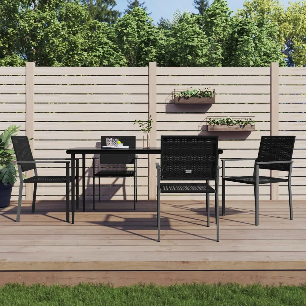 vidaXL Set da Pranzo da Giardino 5 pz in Polyrattan e Acciaio