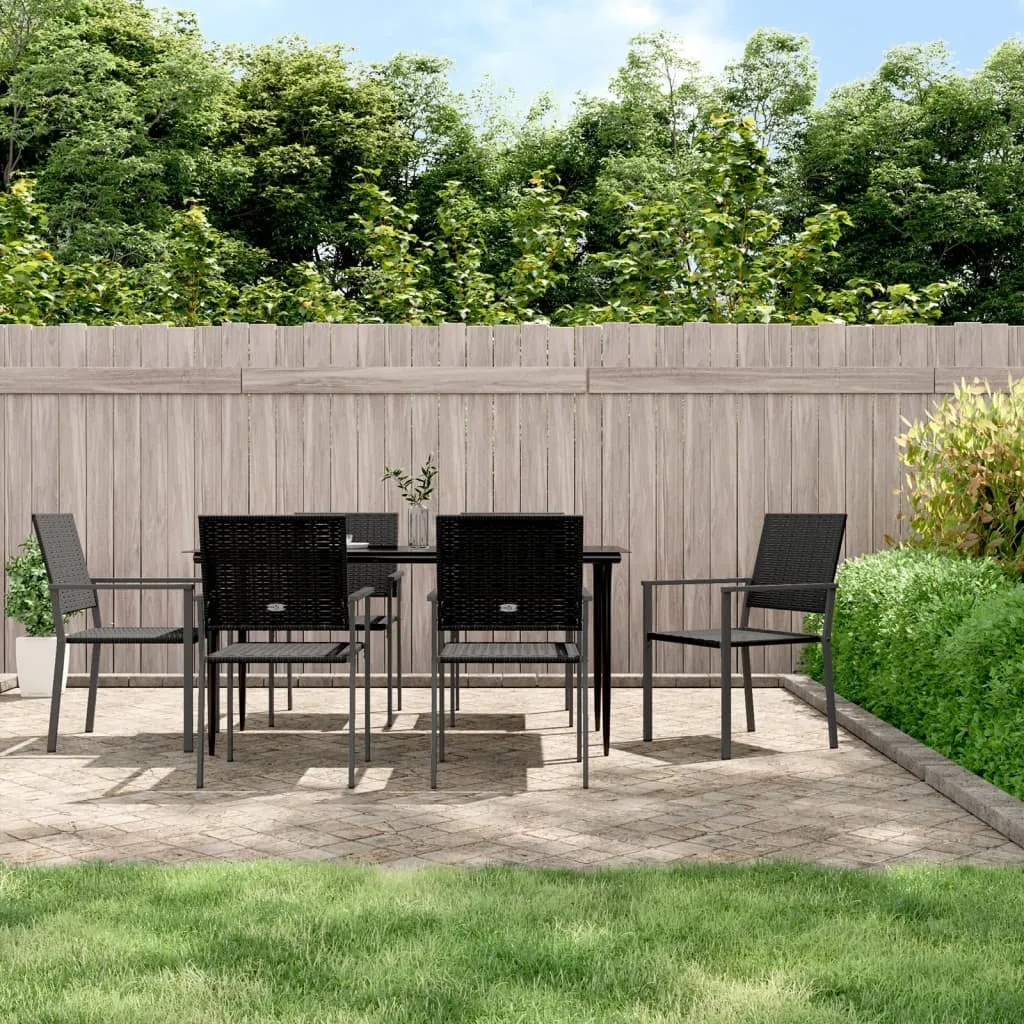 vidaXL Set da Pranzo da Giardino 7 pz in Polyrattan e Acciaio