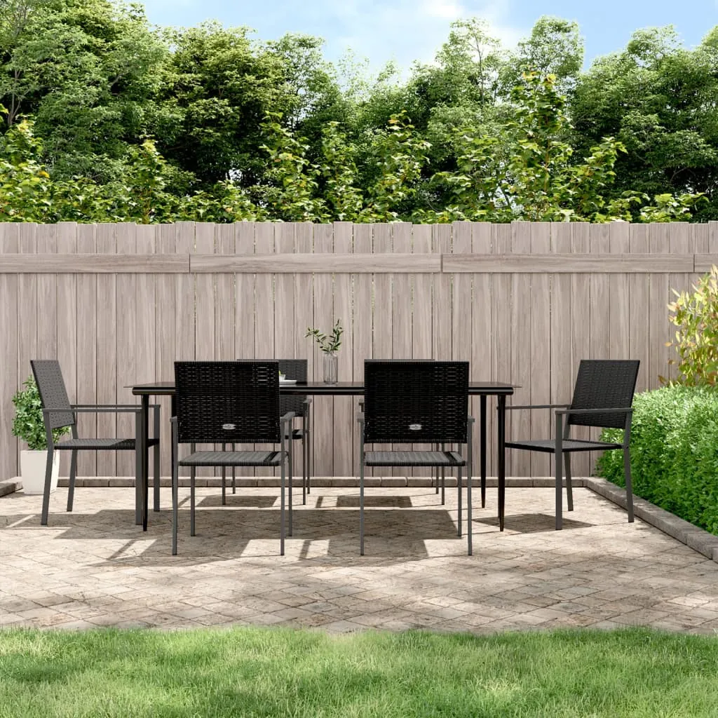 vidaXL Set da Pranzo da Giardino 7 pz in Polyrattan e Acciaio