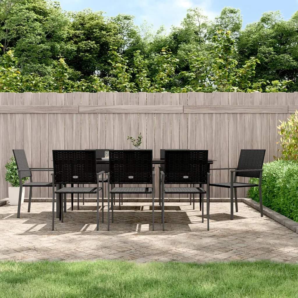 vidaXL Set da Pranzo da Giardino 9 pz in Polyrattan e Acciaio