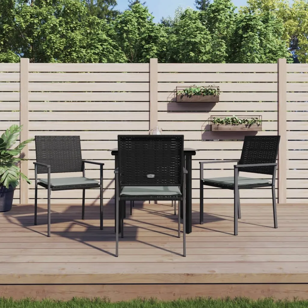 vidaXL Set Pranzo da Giardino 5pz con Cuscini in Polyrattan e Acciaio