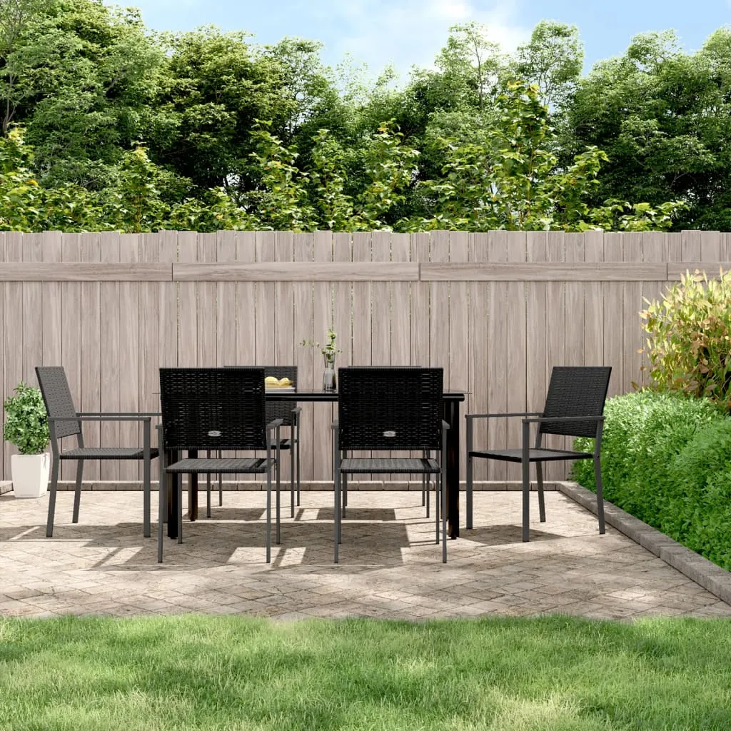 vidaXL Set da Pranzo da Giardino 7 pz in Polyrattan e Acciaio