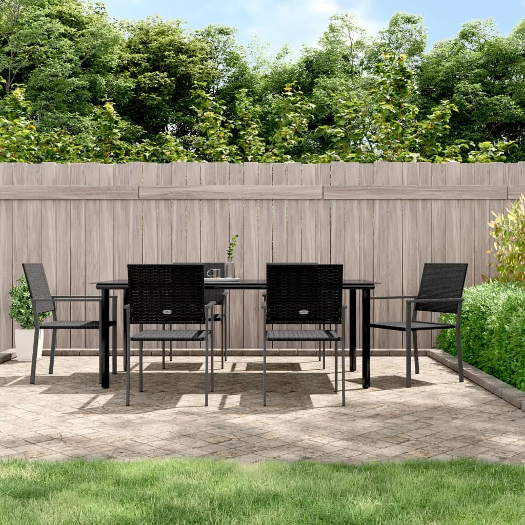 vidaXL Set da Pranzo da Giardino 7 pz in Polyrattan e Acciaio