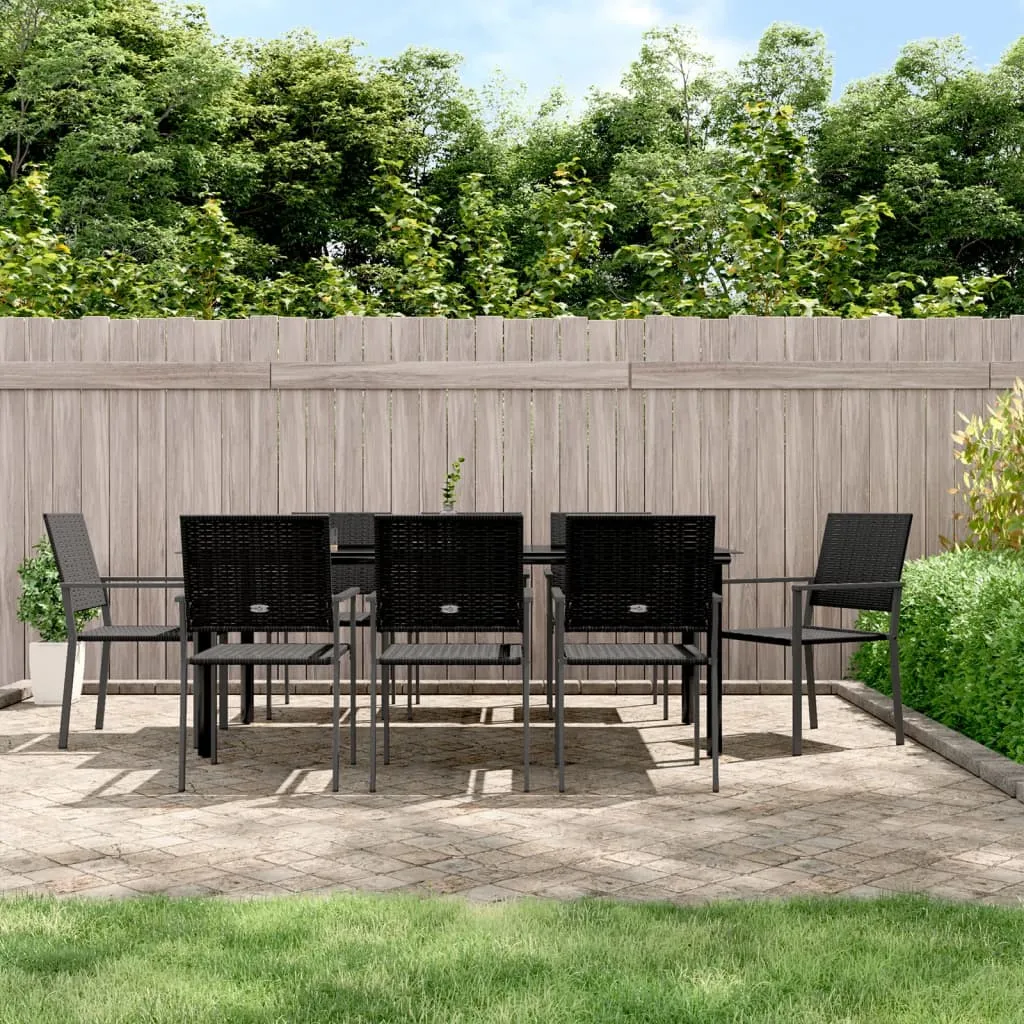 vidaXL Set da Pranzo da Giardino 9 pz in Polyrattan e Acciaio