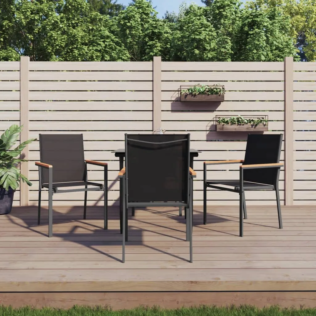 vidaXL Set da Pranzo da Giardino 5 pz Nero in Textilene e Acciaio