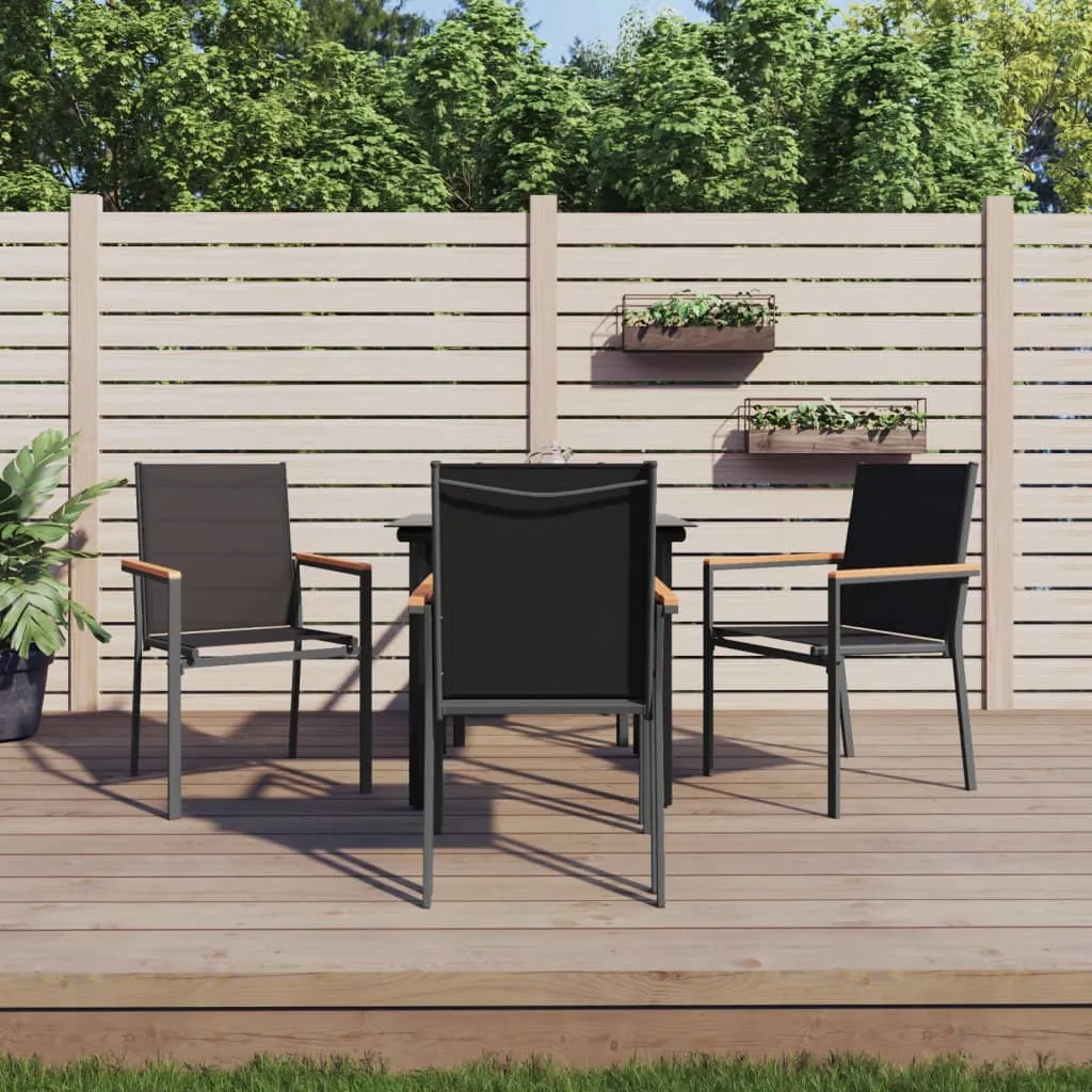 vidaXL Set da Pranzo da Giardino 5 pz Nero in Textilene e Acciaio