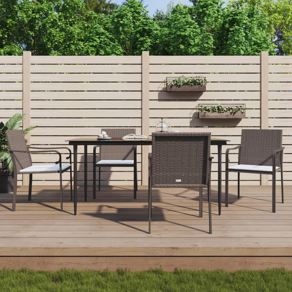 vidaXL Sedie da Giardino con Cuscini 4pz Marroni 56x59x84cm Polyrattan