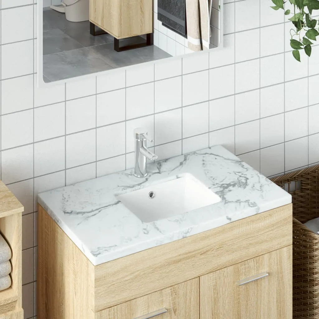 vidaXL Lavandino da Bagno Bianco 36x31,5x16,5 cm Rettangolare Ceramica