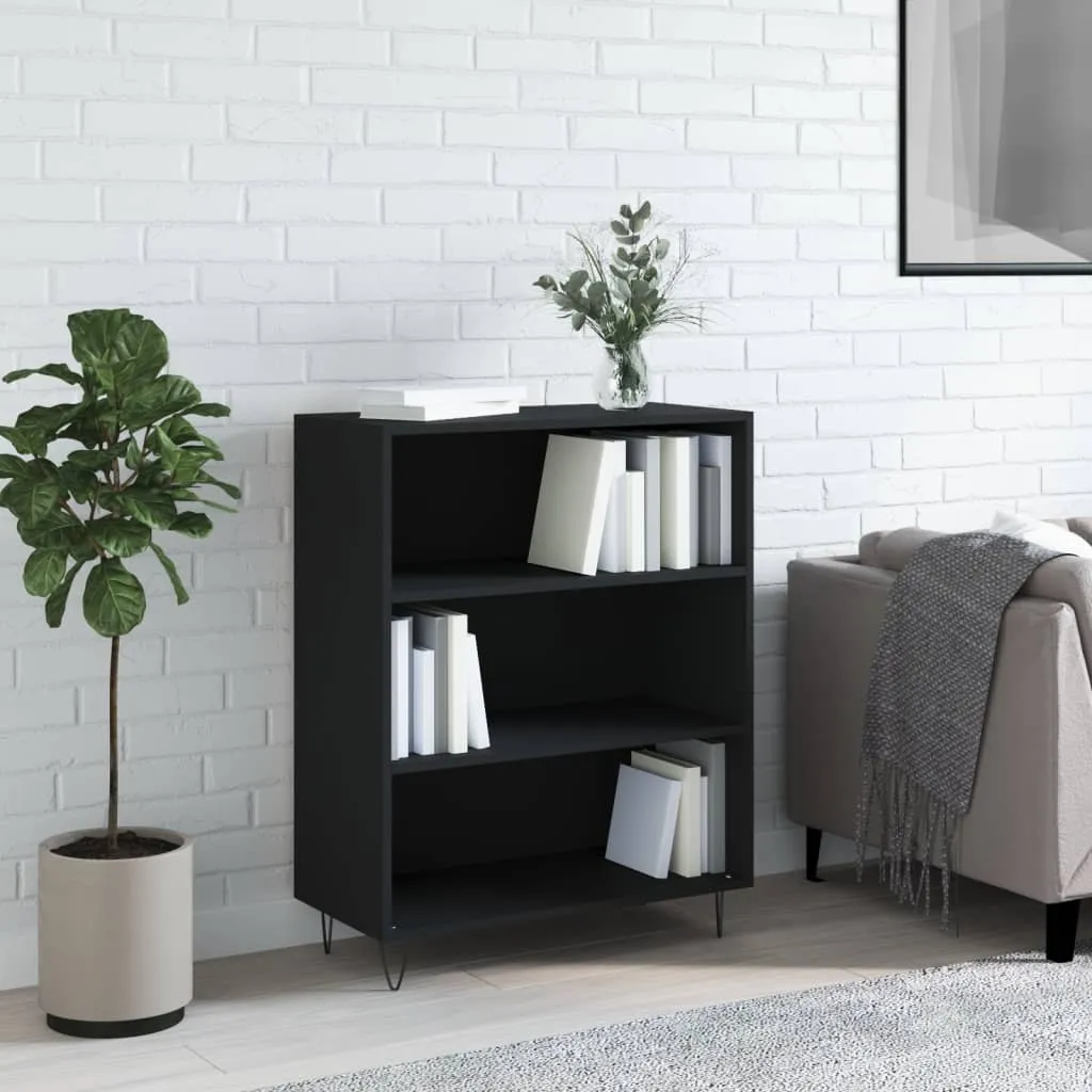 vidaXL Libreria Nera 69,5x32,5x90 cm in Legno Multistrato