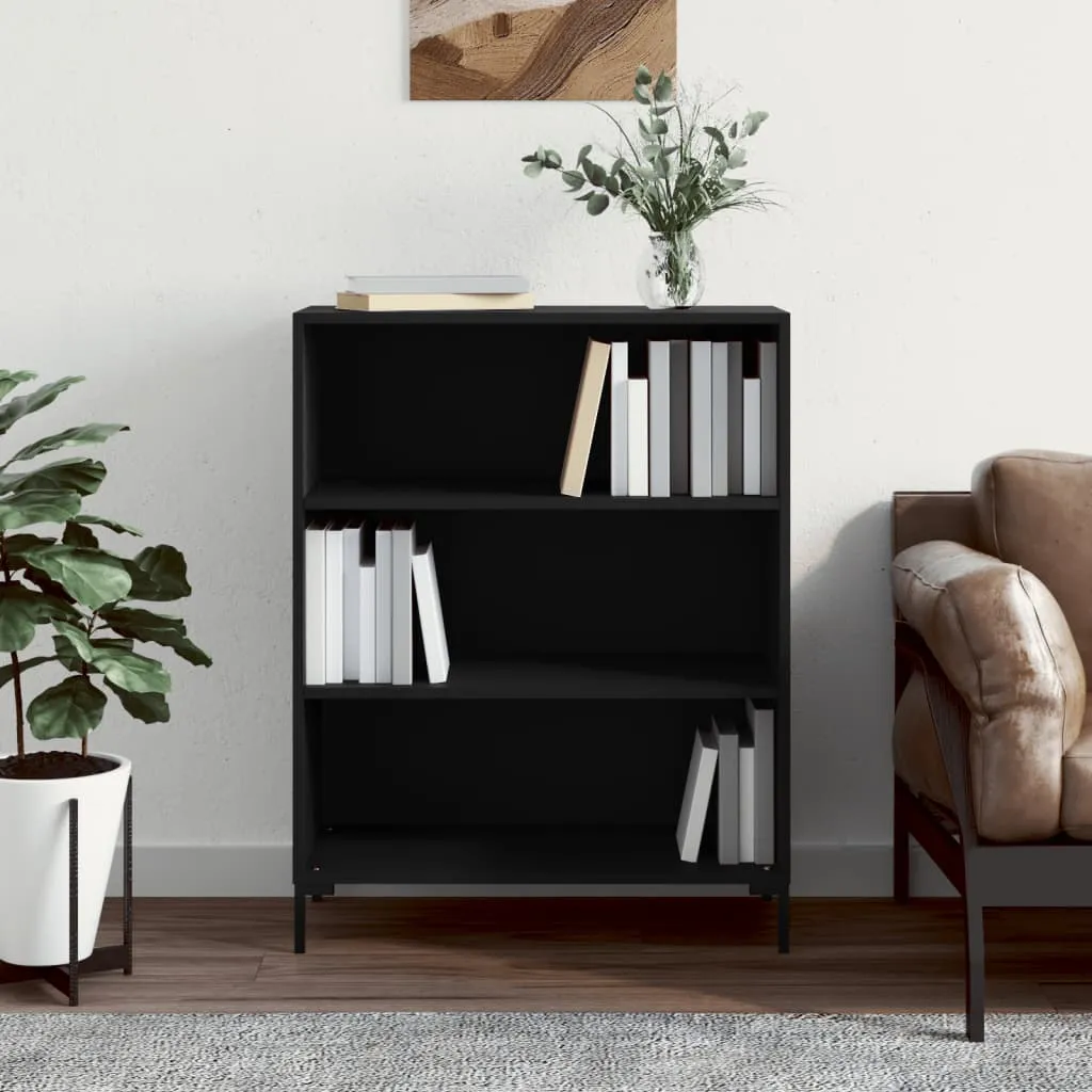 vidaXL Libreria Nera 69,5x32,5x90 cm in Legno Multistrato