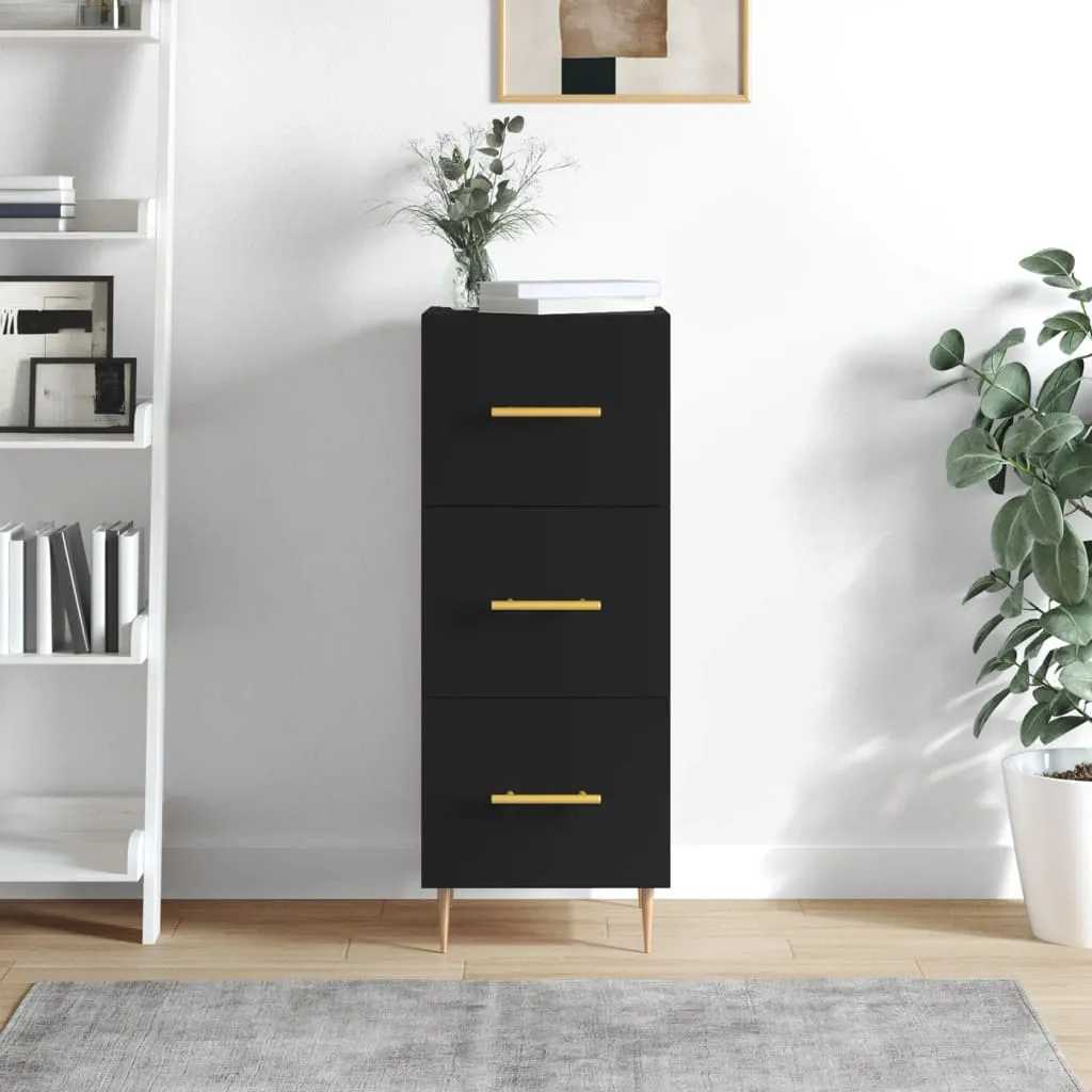 vidaXL Credenza Nero 34,5x34x90 cm in Legno Multistrato