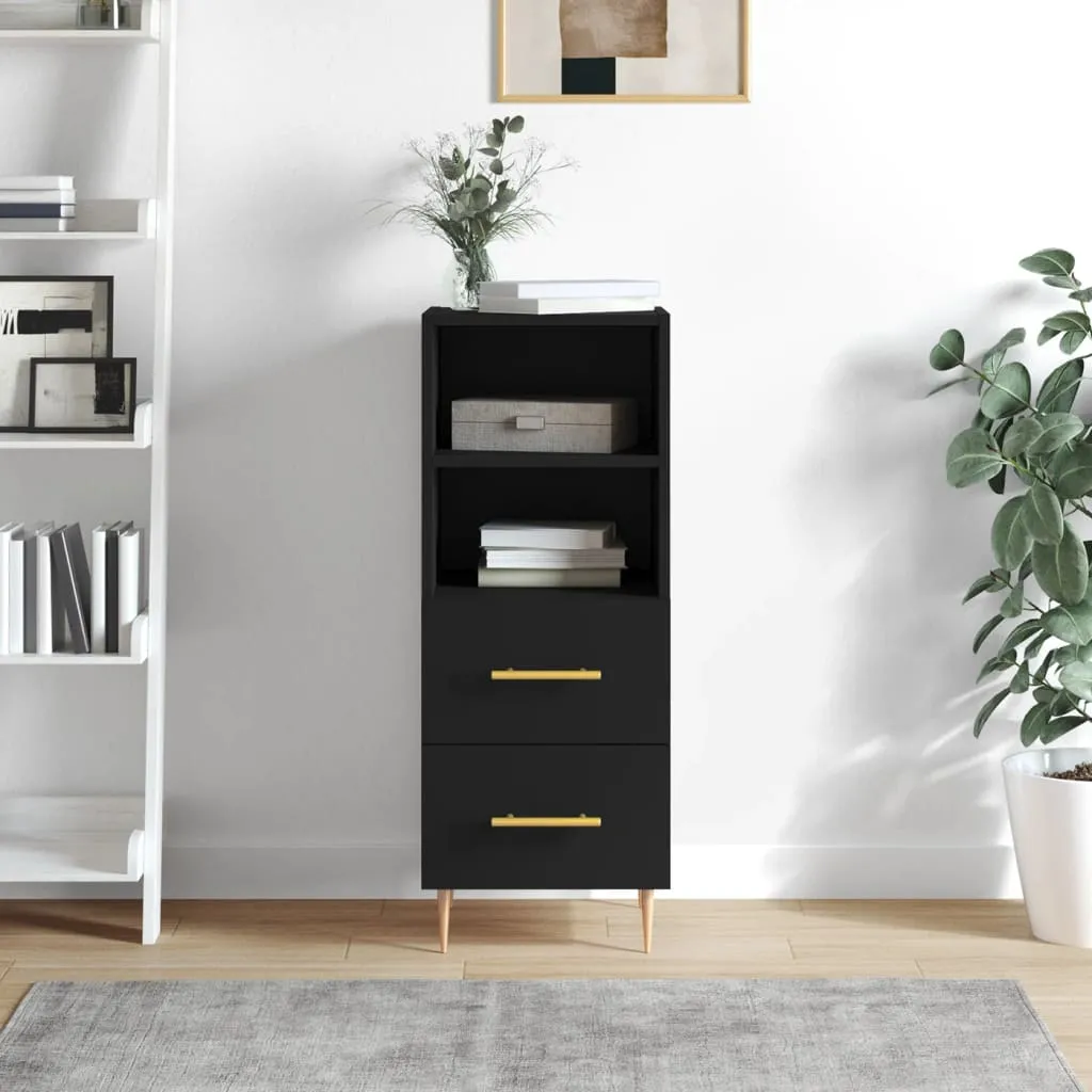 vidaXL Credenza Nero 34,5x34x90 cm in Legno Multistrato