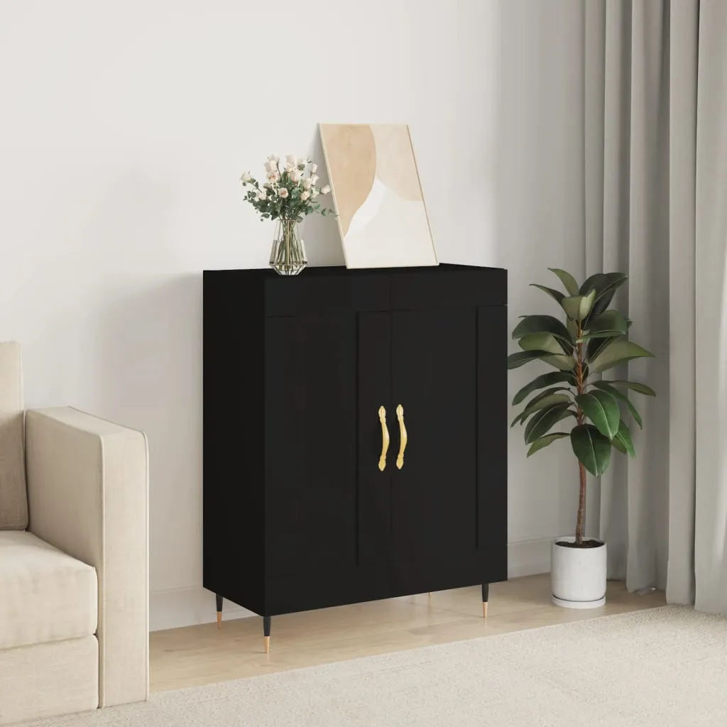 vidaXL Credenza Nera 69,5x34x90 cm in Legno Multistrato