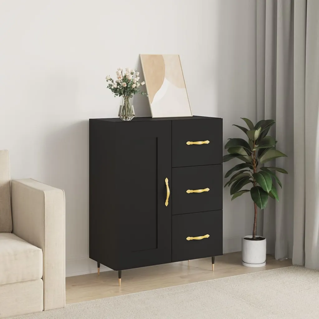 vidaXL Credenza Nera 69,5x34x90 cm in Legno Multistrato