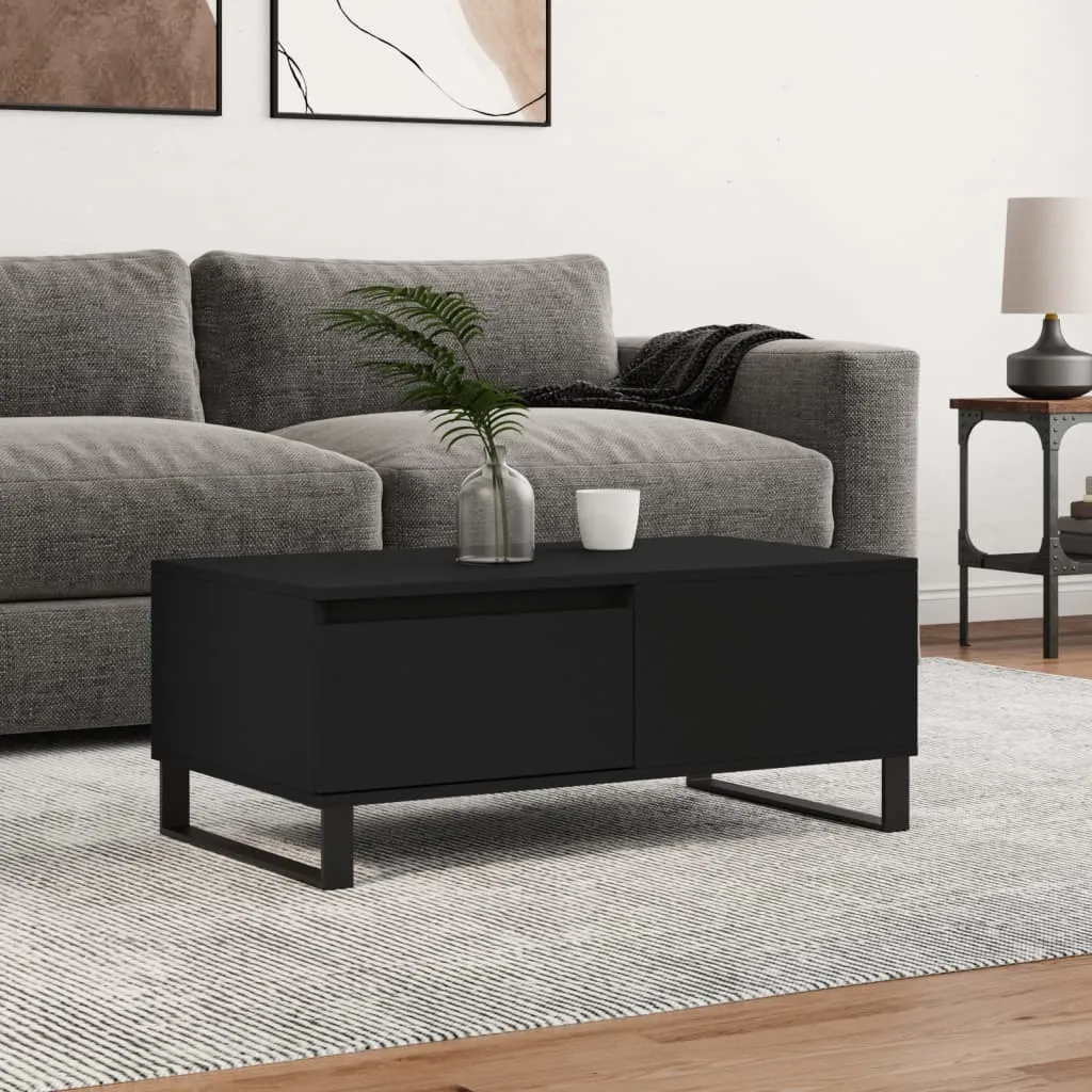 vidaXL Tavolino da Salotto Nero 90x50x36,5 cm in Legno Multistrato