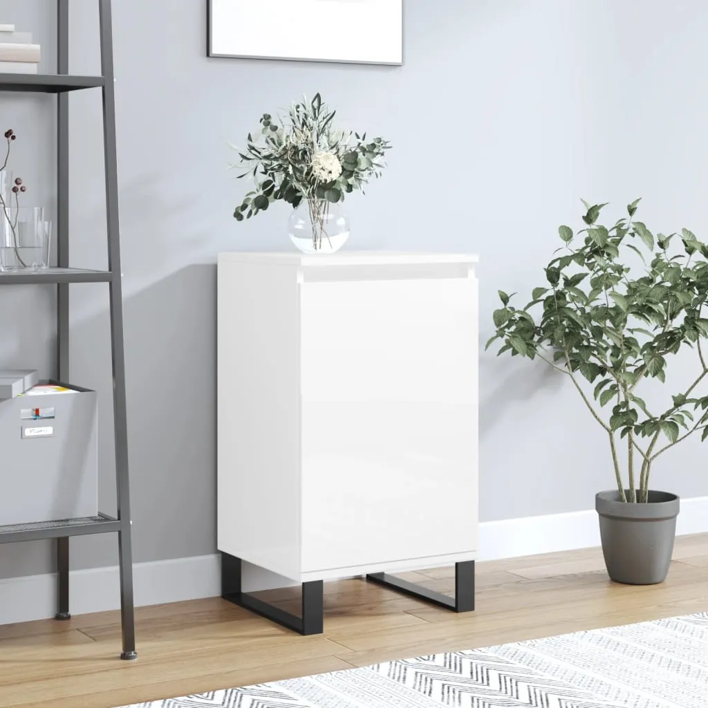 vidaXL Credenza Bianco Lucido 40x35x70 cm in Legno Multistrato