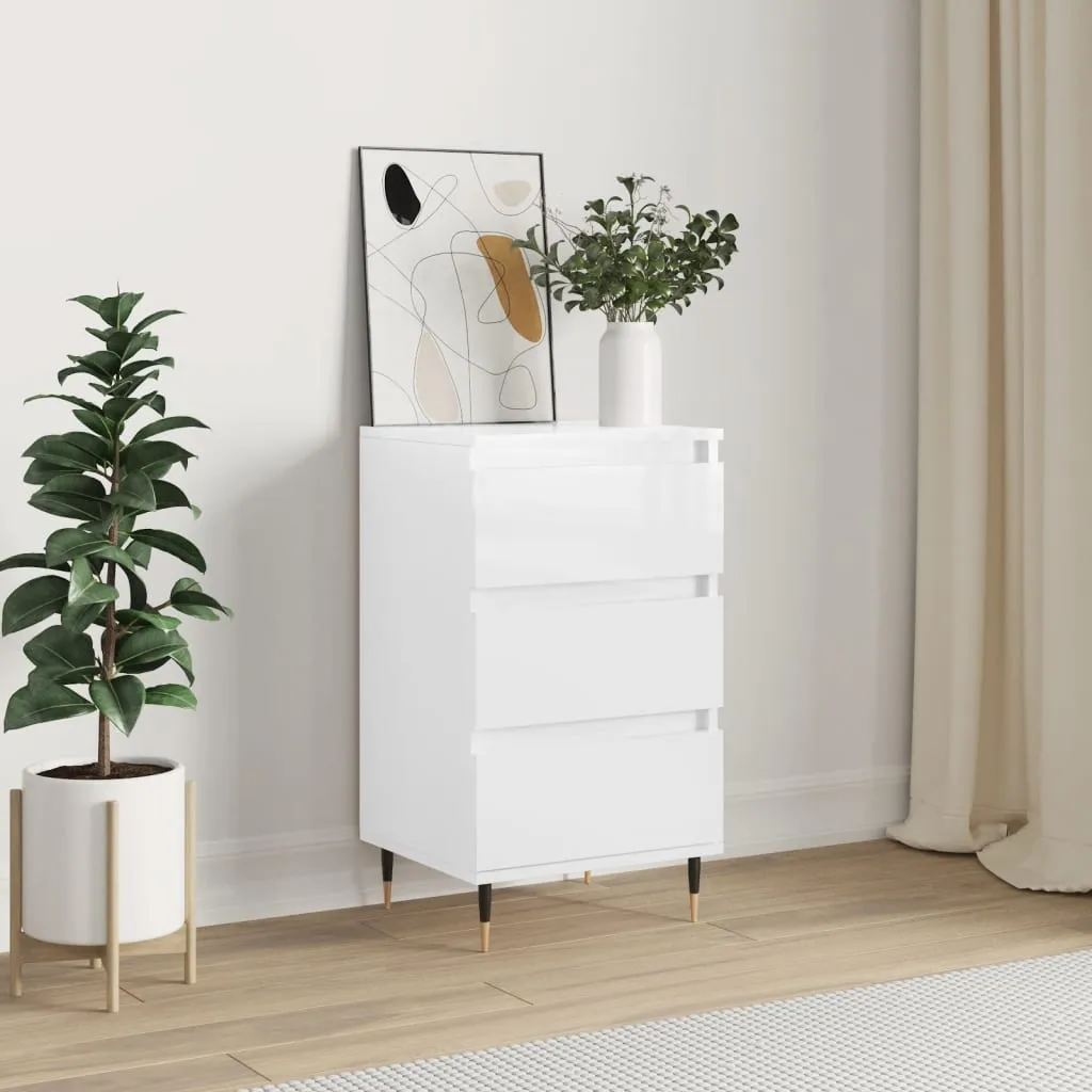 vidaXL Credenza Bianco Lucido 40x35x70 cm in Legno Multistrato