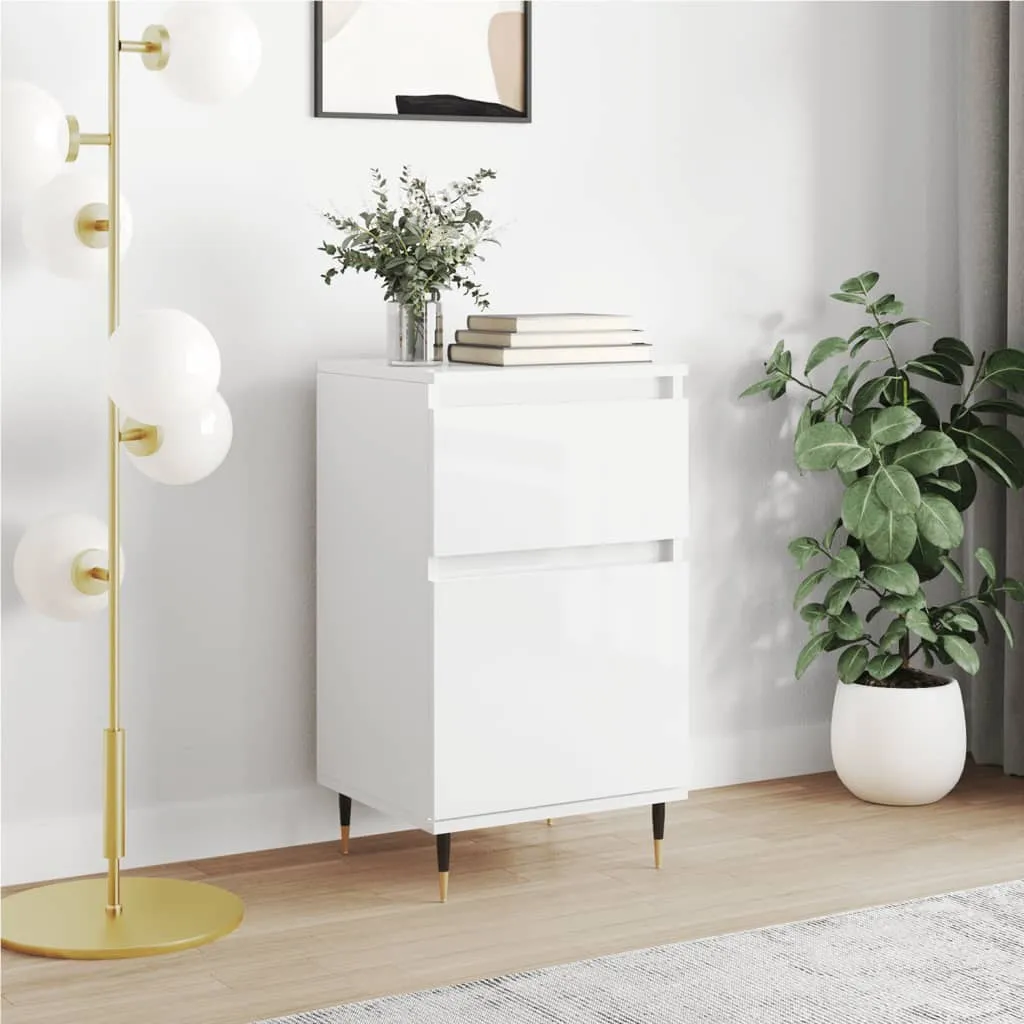 vidaXL Credenza Bianco Lucido 40x35x70 cm in Legno Multistrato