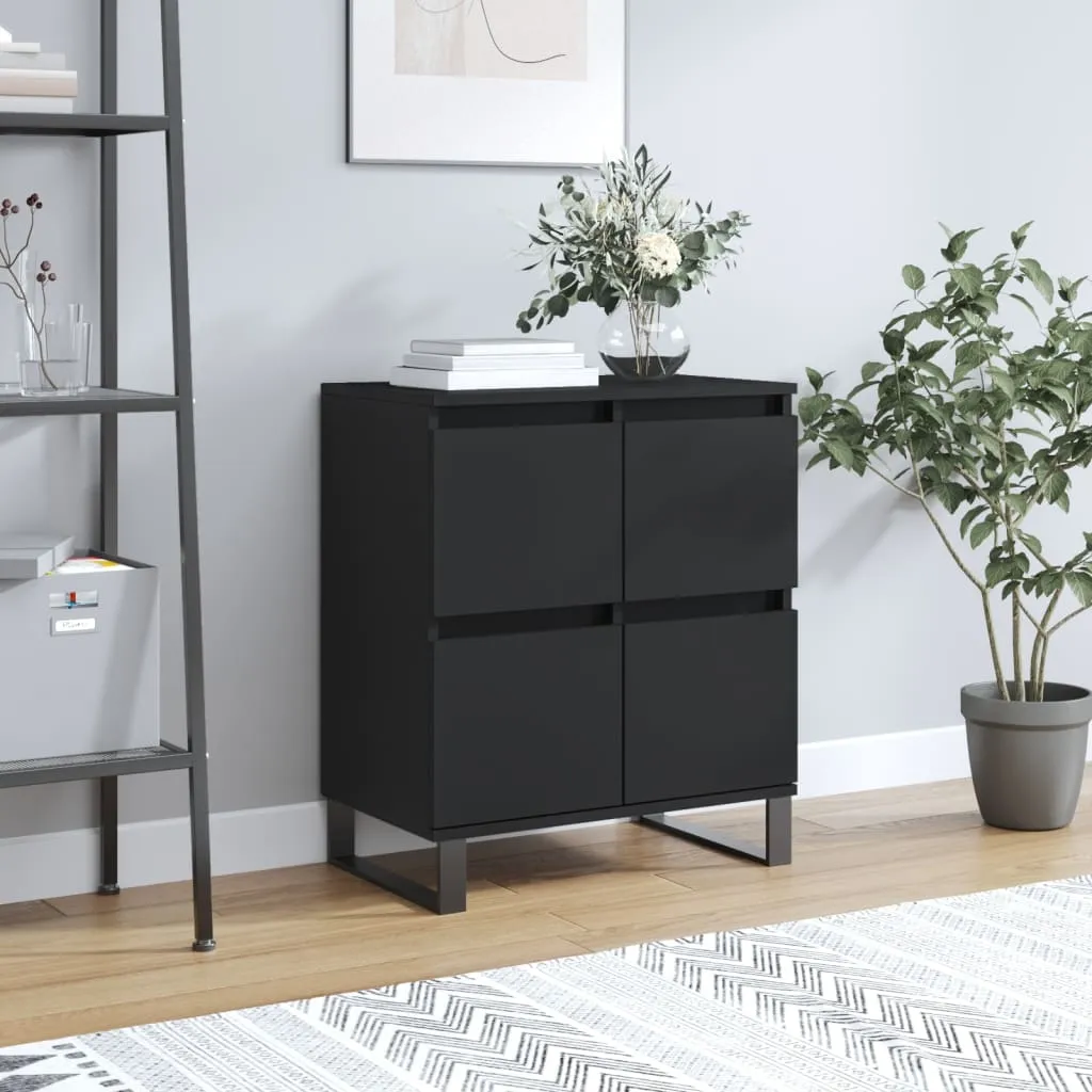 vidaXL Credenza Nero 60x35x70 cm in Legno Multistrato