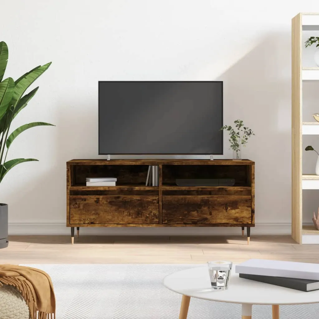 vidaXL Mobile TV Rovere Fumo 100x34,5x44,5 cm in Legno Multistrato