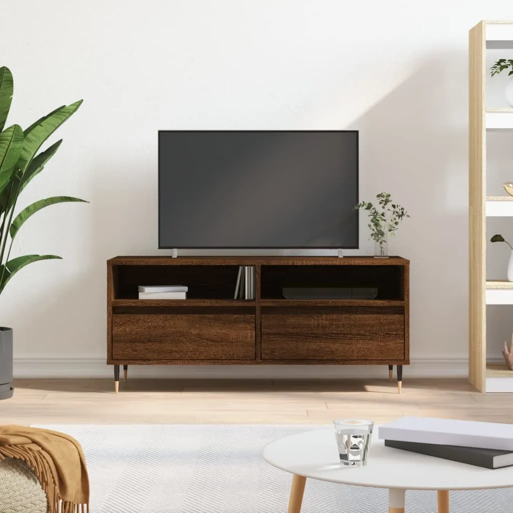 vidaXL Mobile TV Rovere Marrone 100x34,5x44,5 cm in Legno Multistrato