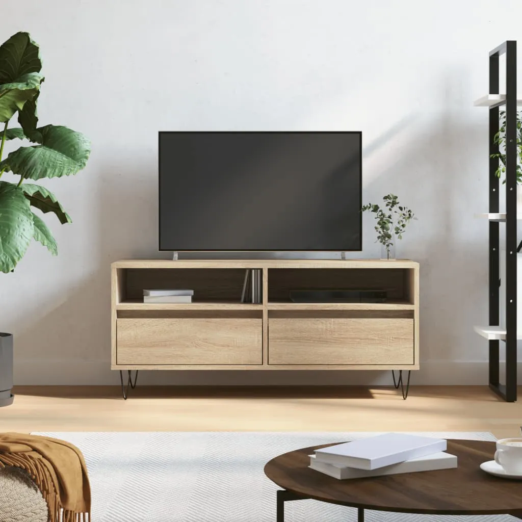 vidaXL Mobile TV Rovere Sonoma 100x34,5x44,5 cm in Legno Multistrato