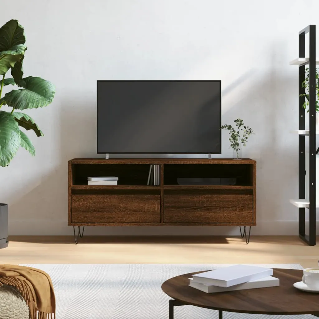 vidaXL Mobile TV Rovere Marrone 100x34,5x44,5 cm in Legno Multistrato