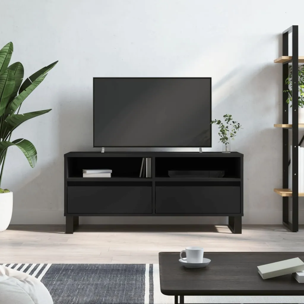 vidaXL Mobile Porta TV Nero 100x34,5x44,5 cm in Legno Multistrato