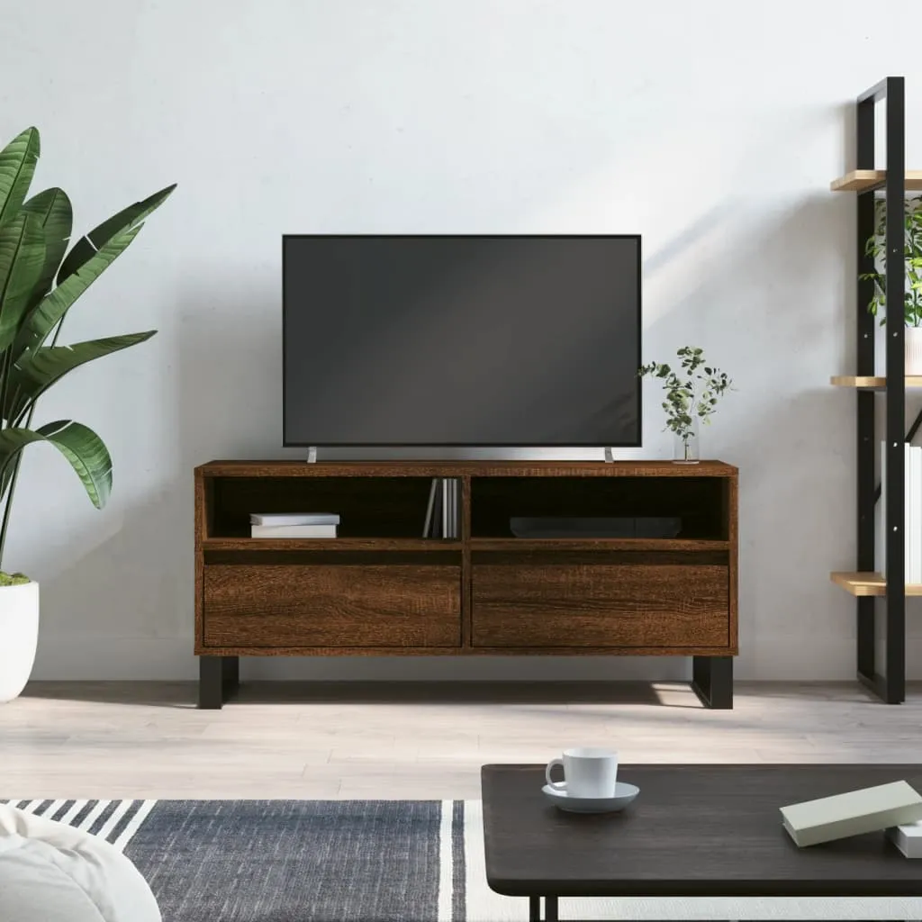 vidaXL Mobile TV Rovere Marrone 100x34,5x44,5 cm in Legno Multistrato