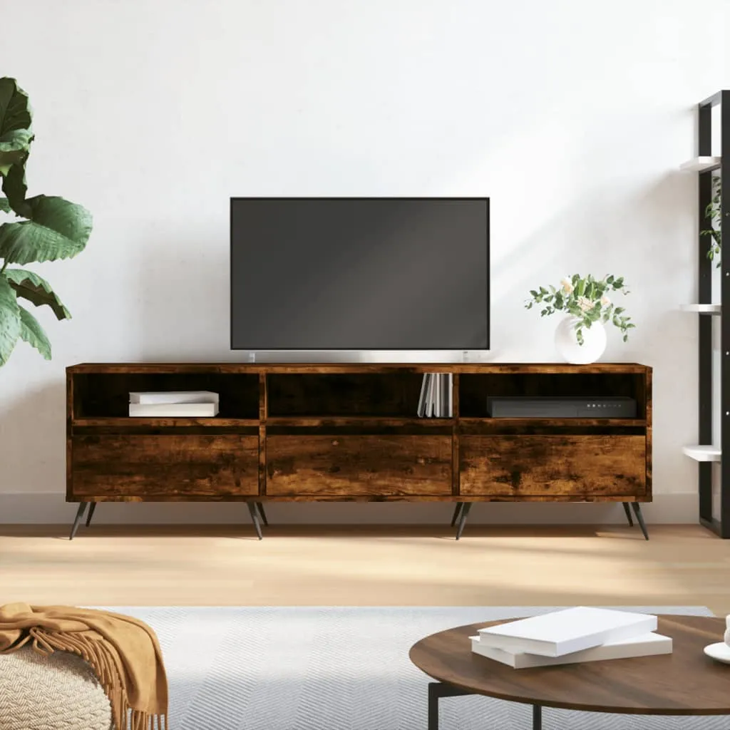 vidaXL Mobile Porta TV Rovere Fumo 150x30x44,5 cm in Legno Multistrato