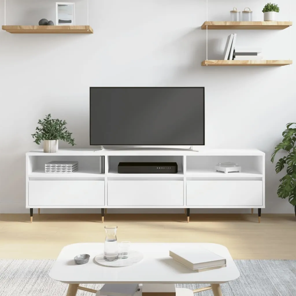 vidaXL Mobile Porta TV Bianco 150x30x44,5 cm in Legno Multistrato