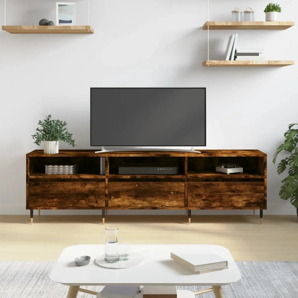 vidaXL Mobile Porta TV Rovere Fumo 150x30x44,5 cm in Legno Multistrato