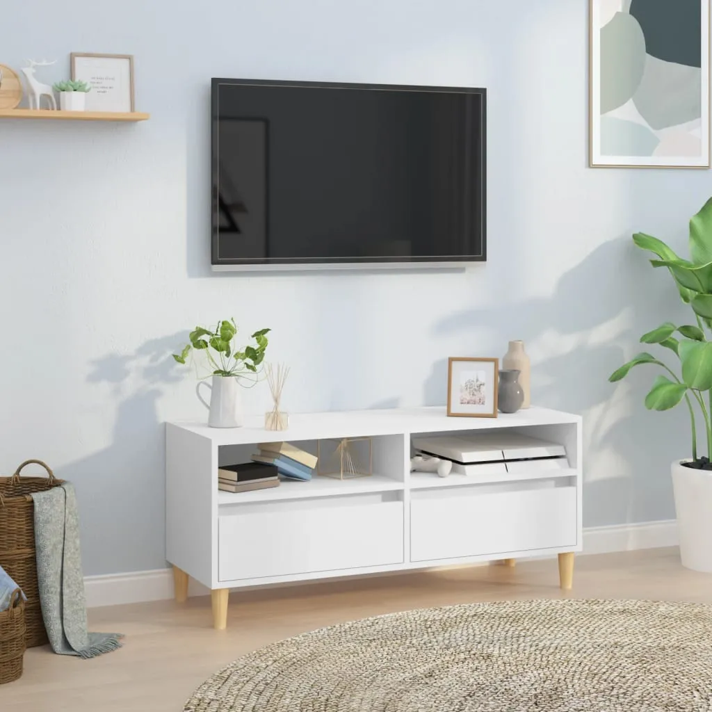 vidaXL Mobile Porta TV Bianco 100x34,5x44,5 cm in Legno Multistrato