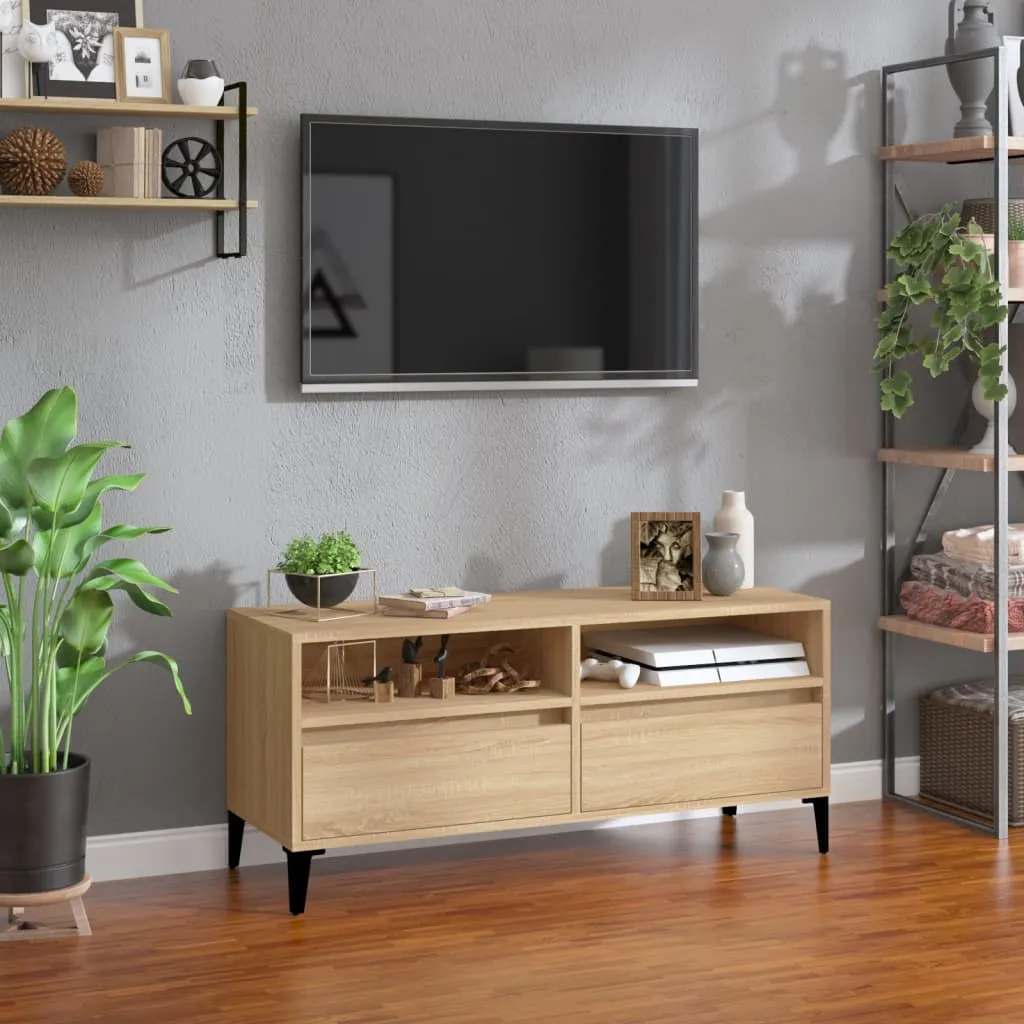 vidaXL Mobile TV Rovere Sonoma 100x34,5x44,5 cm in Legno Multistrato