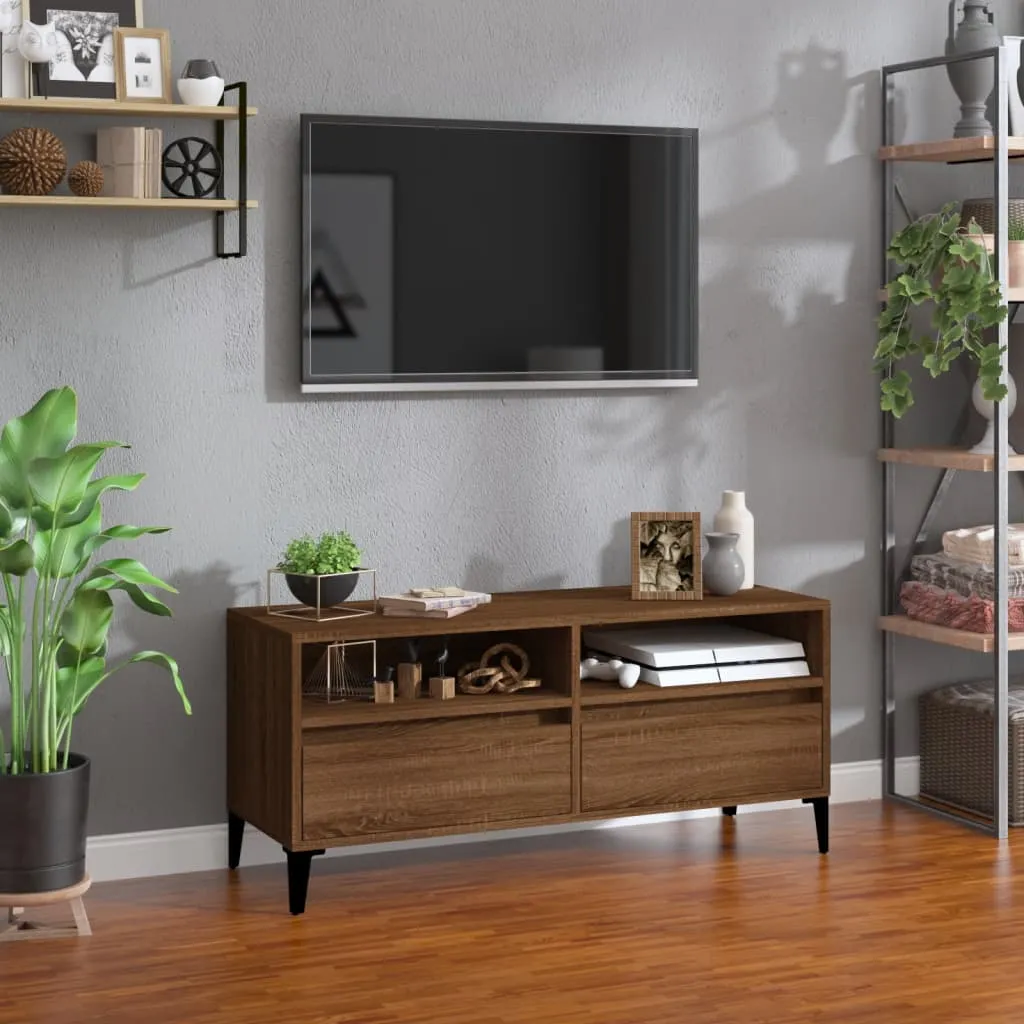 vidaXL Mobile TV Rovere Marrone 100x34,5x44,5 cm in Legno Multistrato