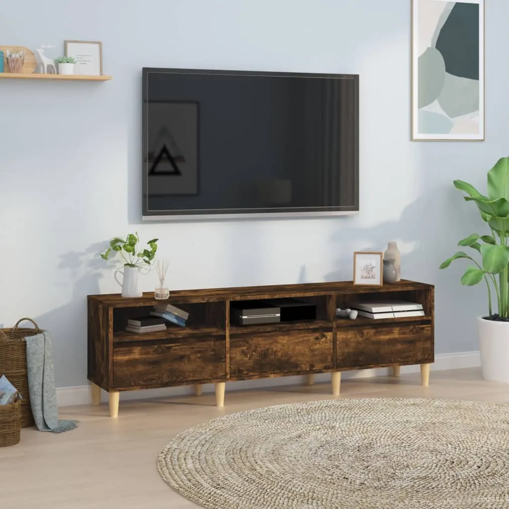 vidaXL Mobile Porta TV Rovere Fumo 150x30x44,5 cm in Legno Multistrato