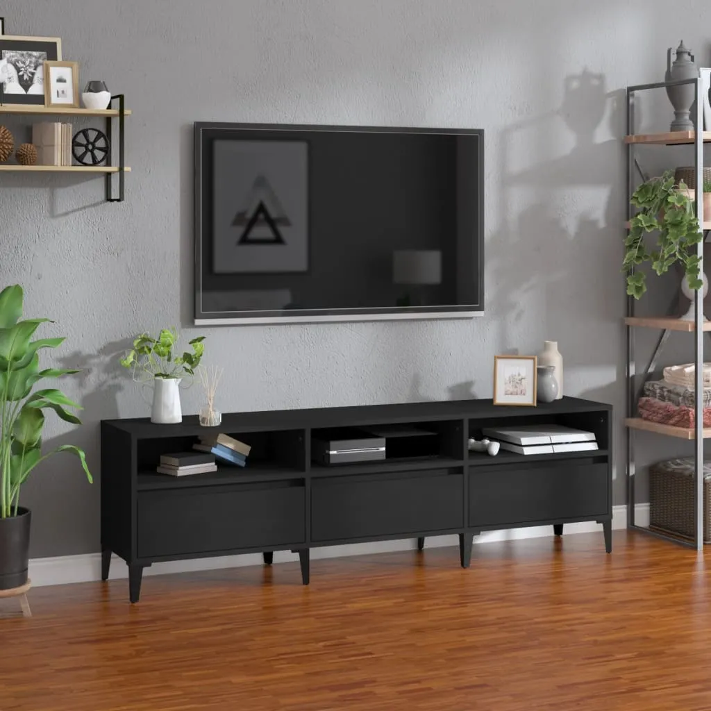 vidaXL Mobile Porta TV Nero 150x30x44,5 cm in Legno Multistrato