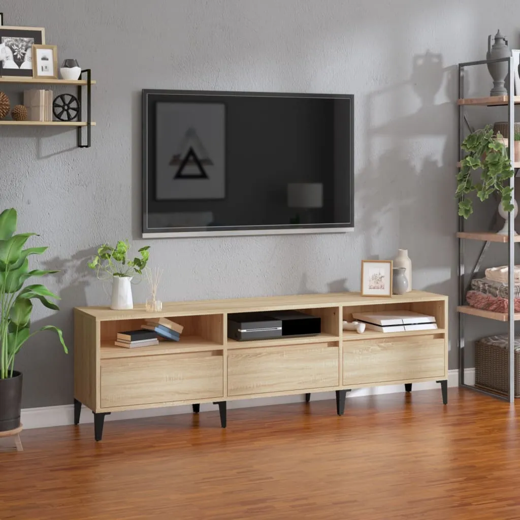 vidaXL Mobile Porta TV Rovere Sonoma 150x30x44,5 cm Legno Multistrato