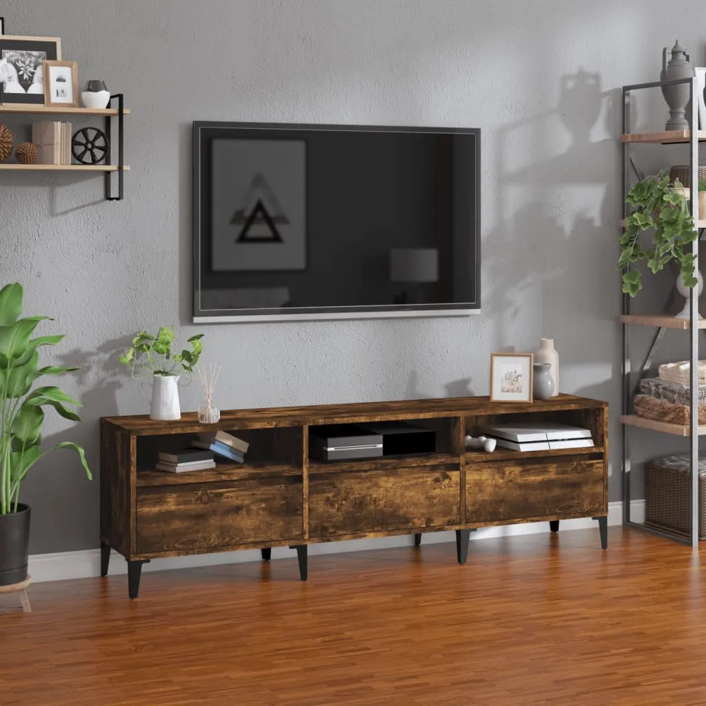 vidaXL Mobile Porta TV Rovere Fumo 150x30x44,5 cm in Legno Multistrato