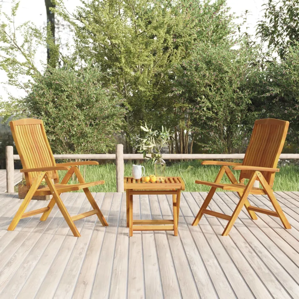 vidaXL Set Salotto da Giardino 3 pz in Legno Massello di Teak